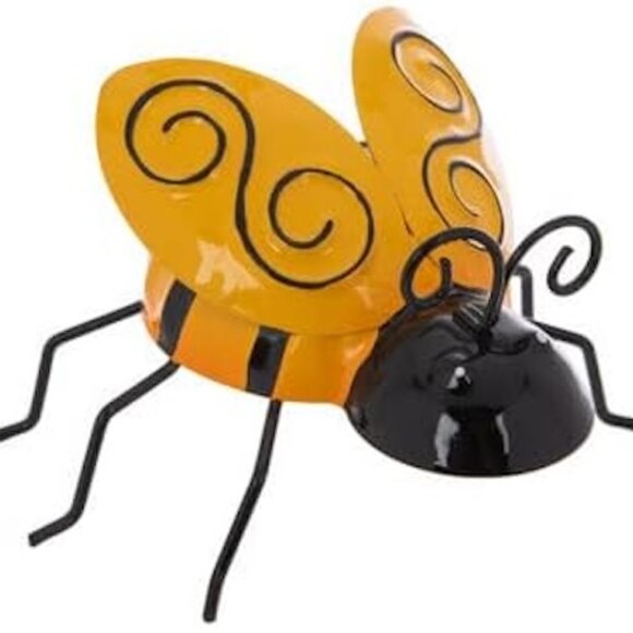 Yellow And Black Metal Bee - Small Wall Decoration Home Decor Spring Gift - Picture 1 of 1